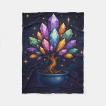 Crystal Bonsai Throw Blanket - Arte da Natureza Mí