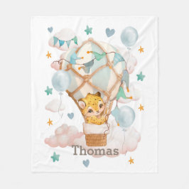 Cobertor De Velo Cubo aguar bonito em um balão de ar quente