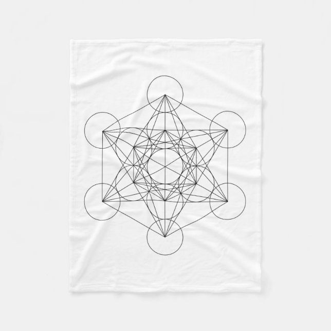 Cobertor De Velo Cubo de Metatron Preto e Branco (Frente)