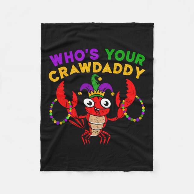 Cobertor De Velo Cujo Crawdaddy Jester Crawfish Mardi Gras Bea (Frente)