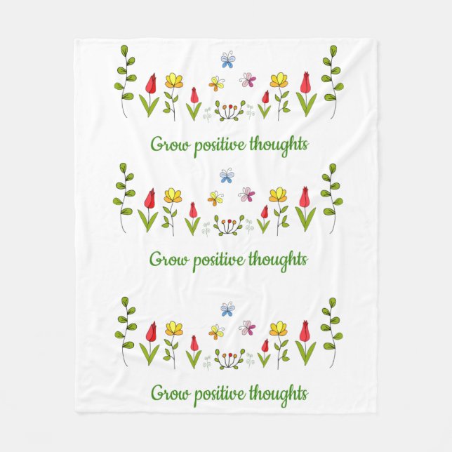 Cobertor De Velo Cultivar flores de pensamentos positivos (Frente)