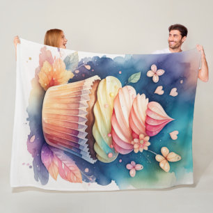 Cobertor De Velo Cupcake de pintura por aquarela