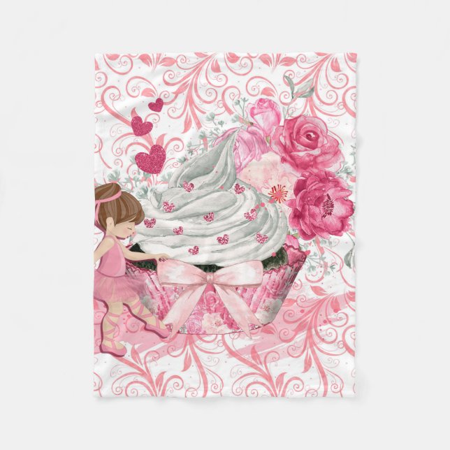 Cobertor De Velo Cupcake do amor (Frente)