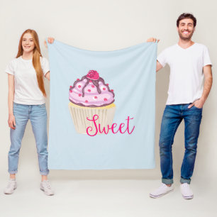 Cobertor De Velo Cupcake doce com framboesa no topo