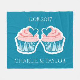 Cobertor De Velo Cupcake Love personalizado texto casal pulso