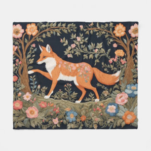 Cobertor De Velo Curiosa Fox Faux Embroiderme Elegante Floral