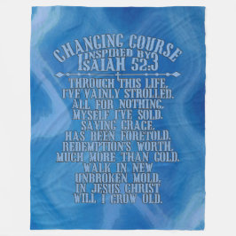 Cobertor De Velo Curso de Mudança de Watercolr Blue Sky Fleece Blan