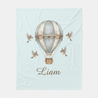 Cobertor De Velo Custom Baby Name Fleece Blanket Watercolor Vintage