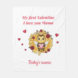 Cobertor De Velo Custom baby's first valentine 