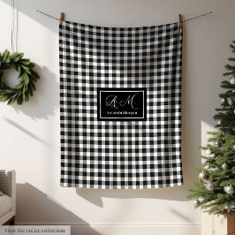 Cobertor De Velo Custom Black White Buffalo Plaid Blanket for Men’s