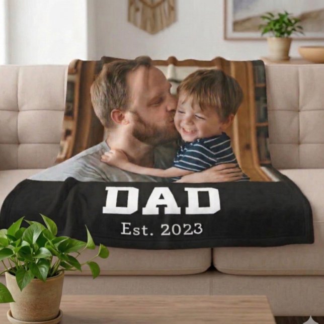 Cobertor De Velo Custom Dad Established Black Modern Bold Text (Criador carregado)
