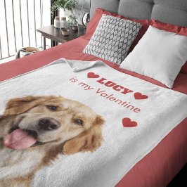 Cobertor De Velo Custom Dog Photo Valentine's Day Blanket