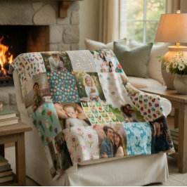 Cobertor De Velo Custom Family Photo Blanket Collage Gift