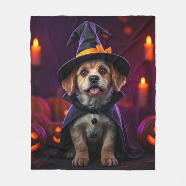 Cobertor De Velo Custom Halloween Pet Blanket | Spooky & Cute Gift (Frente)
