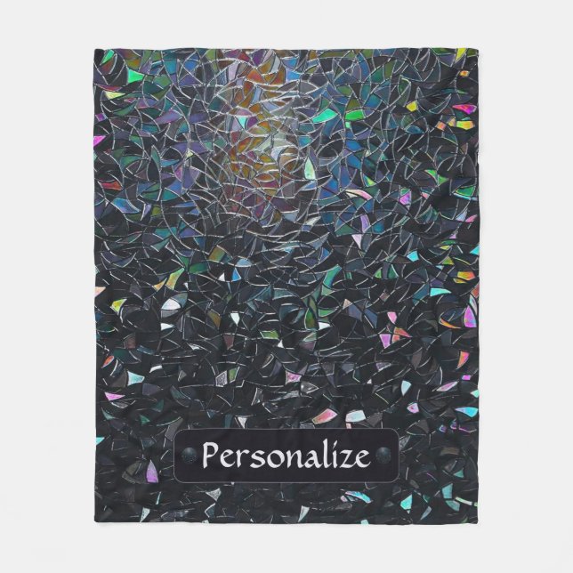 Cobertor De Velo Custom Iridescent Abstract Stained Glass Pattern (Frente)