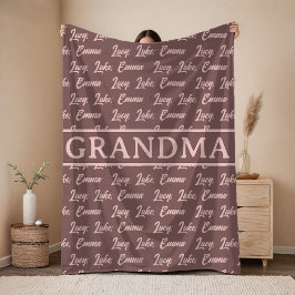 Cobertor De Velo Custom Name Brown Blanket Gift for Mama & Grandma