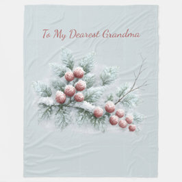 Cobertor De Velo Custom Name Frosted Winter Berry Throw Personalize