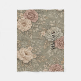 Cobertor De Velo Custom Name Muted Suede Tone