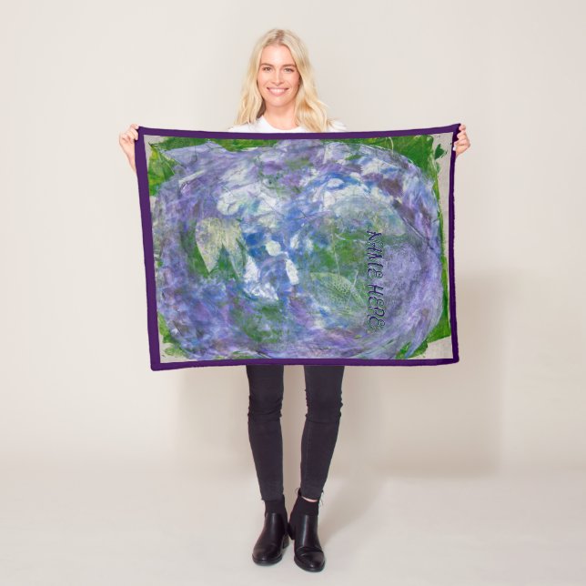 Cobertor De Velo Custom Name Purple Green Abstract Painted (In Situ)