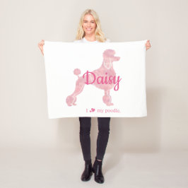 Cobertor De Velo Custom Pastel Pink Poodle Silhouette Blanket