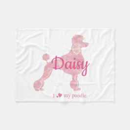 Cobertor De Velo Custom Pastel Pink Poodle Silhouette Blanket