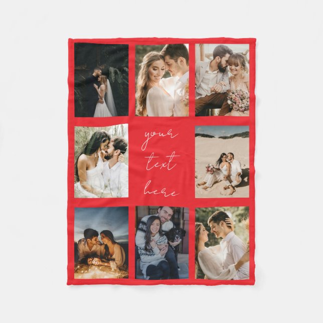 Cobertor De Velo Custom Photo Collage Personalized Picture Romantic (Frente)