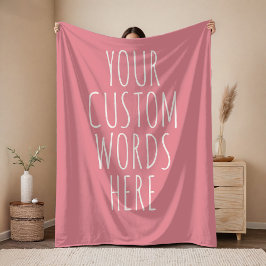 Cobertor De Velo Custom Pink Birthday Text Blanket Gift for Girls