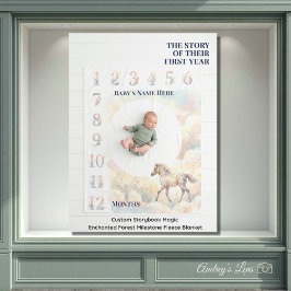 Cobertor De Velo Custom Storybook Magic Enchanted Forest Milestone 