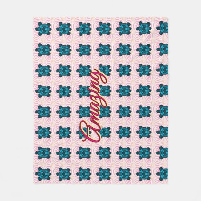 Cobertor De Velo Custom turtle pattern Sherpa Blanket (Frente)