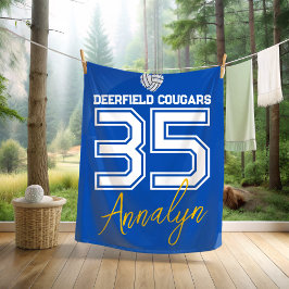 Cobertor De Velo Custom Volleyball Name Number School 