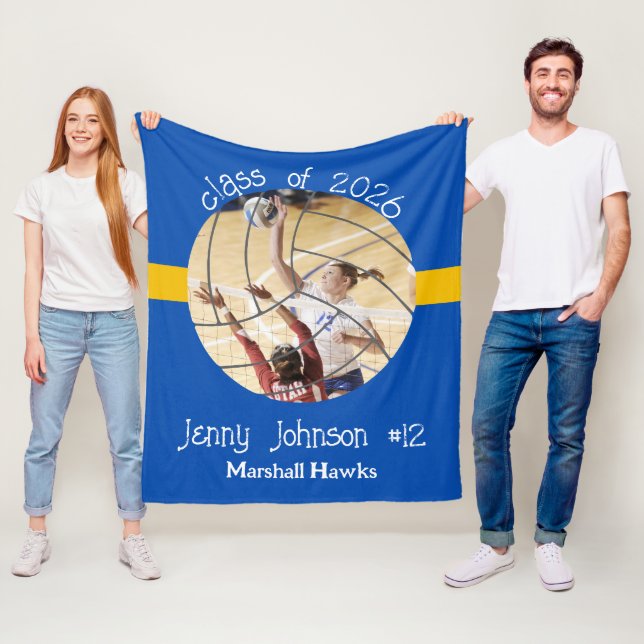 Cobertor De Velo Custom Volleyball Picture Senior Night Graduation (In Situ)