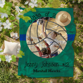 Cobertor De Velo Custom Volleyball Picture Senior Night Graduation