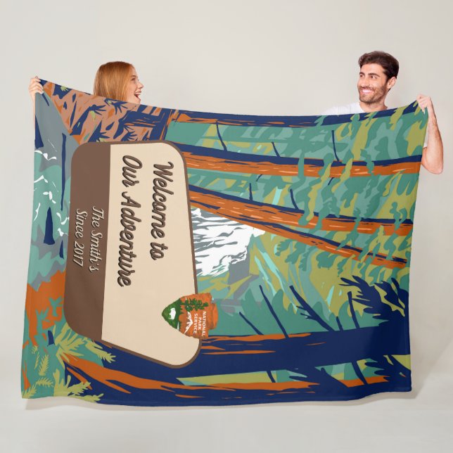 Cobertor De Velo Customize Moran State Park Family Camping Adventur (In Situ)