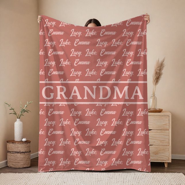 Cobertor De Velo Customized Name Family Blanket for Mama or Grandma (Personalized blanket for mama or grandma, Personalized blanket for mama, Mother’s Day gift for mom)