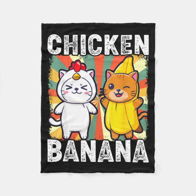 Cobertor De Velo Cute Animals In Chicken And Banana Costumes Kawaii (Frente)