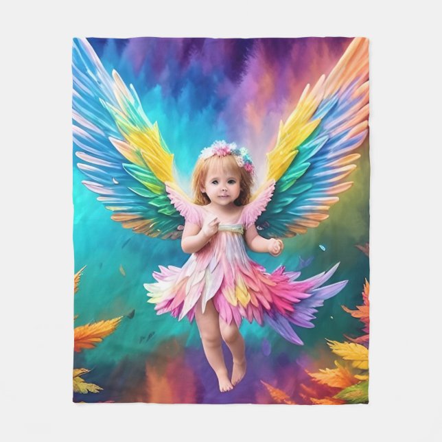 Cobertor De Velo Cute Baby Angel Wings Art-38424 (Frente)