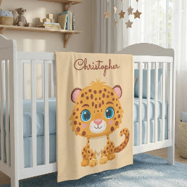 Cobertor De Velo Cute Baby Leopard Safari Animal Kids