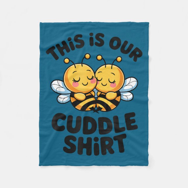 Cobertor De Velo Cute Bee Couple Cuddle Funny Romantic  (Frente)