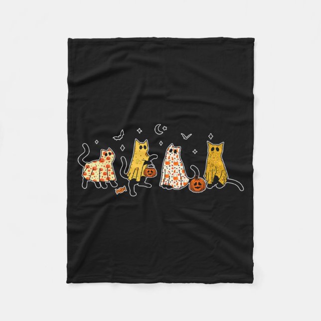 Cobertor De Velo Cute Black Cats In Ghost Costume Women And Men Hal (Frente)