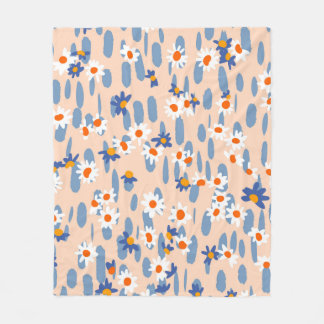 Cobertor De Velo Cute botanical seamless pattern. Small daisies sca