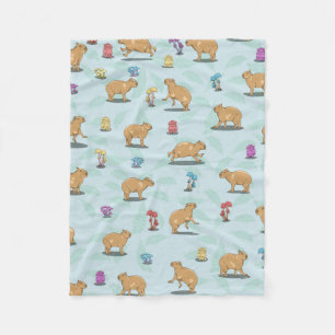 Cobertor De Velo Cute capybara Pattern