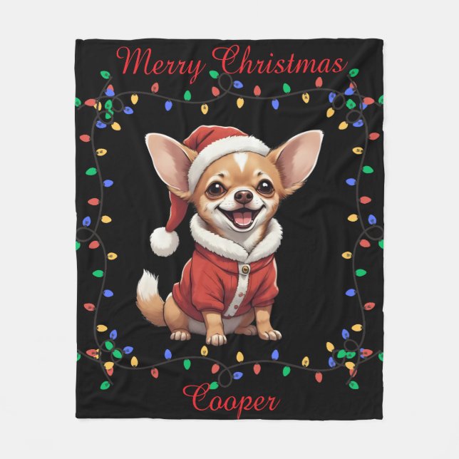 Cobertor De Velo Cute Chihuahua Fleece Blanket (Frente)