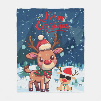 Cobertor De Velo Cute Christmas Reindeer Kids Blanket
