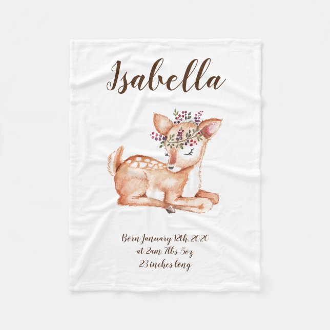 Cobertor De Velo Cute Deer Fleece Blanket (Frente)