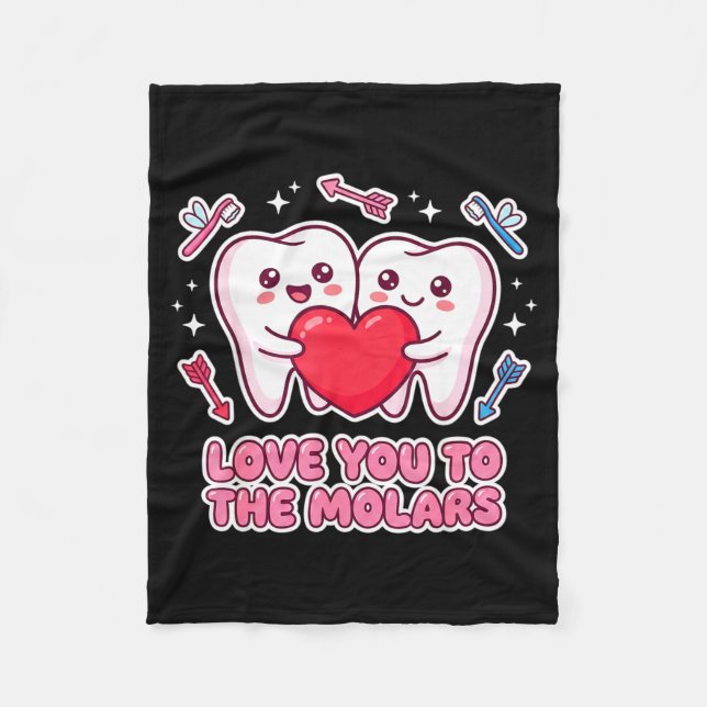 Cobertor De Velo Cute Dentist Valentine Love You To The Molars Teet (Frente)