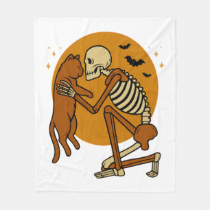 Cobertor De Velo Cute Desenho de Halloween Gótico de Esqueleto Abra