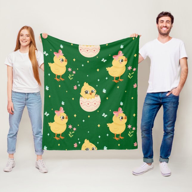 Cobertor De Velo Cute Easter Chick with Pink Bow Seamless Pattern  (In Situ)