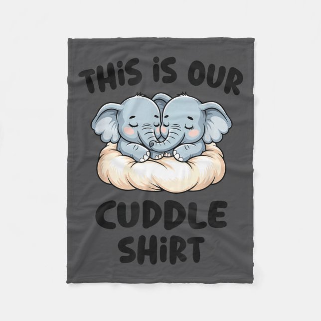 Cobertor De Velo Cute Elephant Couple This Is Our Cuddle  (Frente)