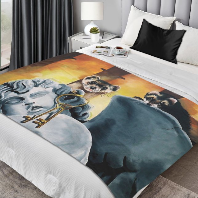 Cobertor De Velo Cute Ferret Keys Cherub (Criador carregado)