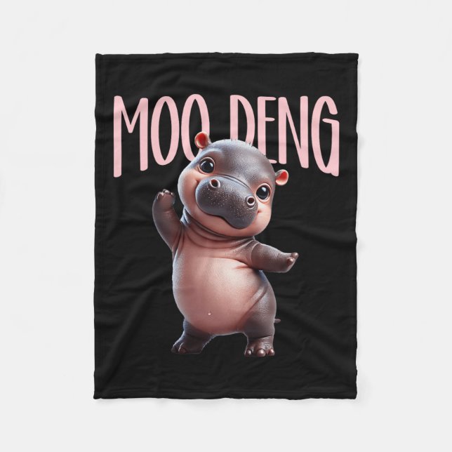 Cobertor De Velo Cute Funny Moo-deng Ba (Frente)